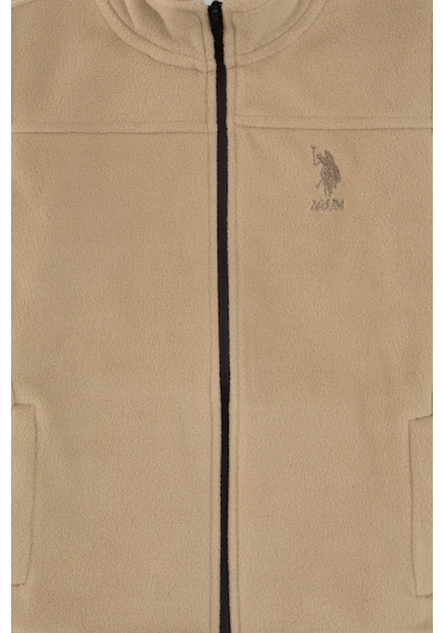 U.S. Polo Assn. Kız Çocuk Açık Haki Fermuarlı Polor Sweatshirt 50317875-VR183
