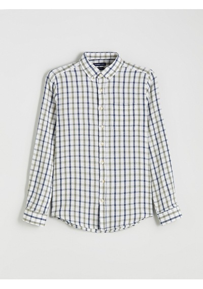 Lcwaıkıkı Classic Yeşil Regular Fit Uzun Kollu Ekose Armürlü Erkek Gömlek