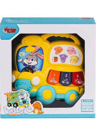 Jlg-855-63a Işıklı Ve Müzikli Otobüs Bebek Piano -vardem Oyuncak