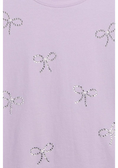 Gap Kız Çocuk Oversized Grafik Baskılı Lila T-shirt-14320