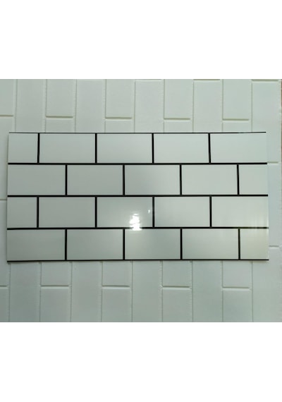 6 Adet 60x30cm Beyaz Tuğla Desen Yapışkanlı Karavan Prefabrik Banyo Wc Duvar Paneli Shiny-19