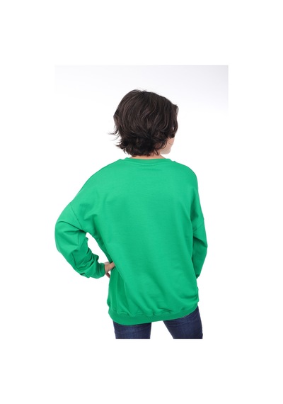 Toontoy Erkek Çocuk Baskılı Sweatshirt Koyu Yeşil
