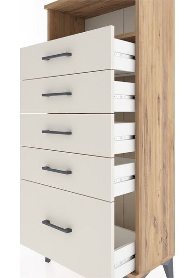 Hyperion Dolap Tek Raflı 5 Çekmeceli 60x44x134 Çam-aytaşı Atlas Çam