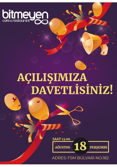 Bk Gift Firmalara Özel Bitmeyen Açılış Davetiyesi Model 4