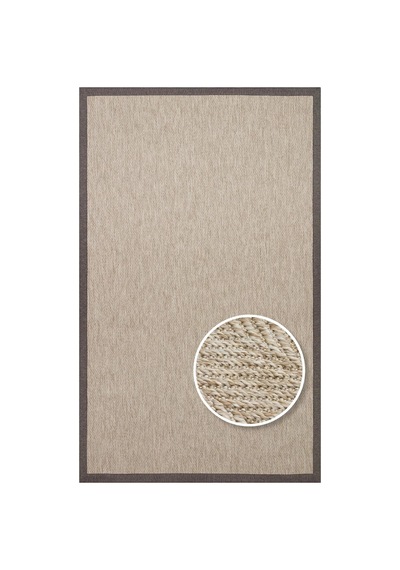 Eko Halı Ventura Vnt 2704 L.beige Bordür Dark Mix Sisal Görünümlü İç Ve Dış Mekan Uyumlu Hav Vermeye
