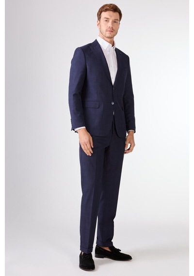 Dufy Erkek Regular Fit Sivri Yaka Lacivert Takım Elbise-18756