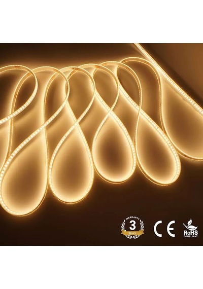 220 V Dim Edilebilir Şerit Led 10 CM De Kesilebilir M/120 Led Mavi 5 M İP65