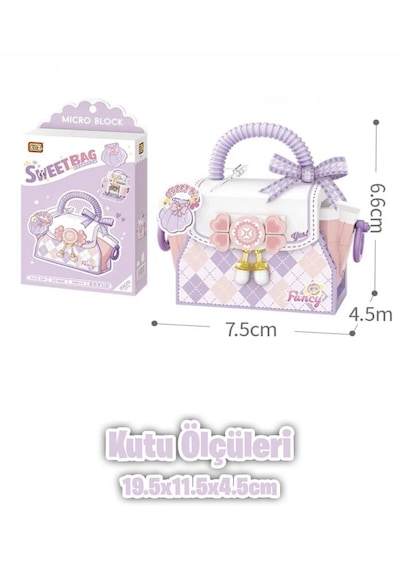 Benisa Shop Loz Micro Block Sweet Bag Mor Serisi 350 Parça  Tatlı Çanta Yapım Seti Oyuncak Seti