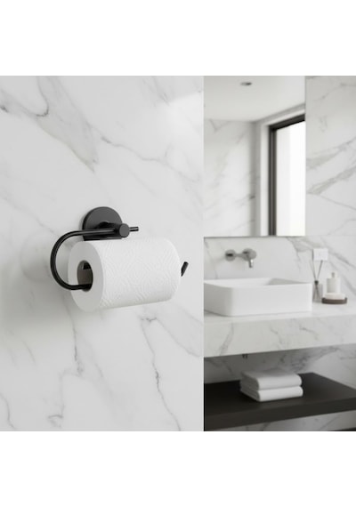 Mat Siyah Kağıt Havluluk Duvara Monte Metal Tuvalet Kağıdı, Kağıt Havlu Askısı 25 Cm, Güçlü Yapışkanl Diğer