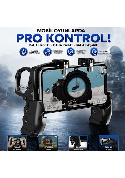 Polham Tetikli Telefon Oyun Kolu, Pubg Free Fire Call Of Duty İçin Ergonomik Oyun Kontrol Aparatı, 4.7-6.7 İnç Telefon Uyumlu