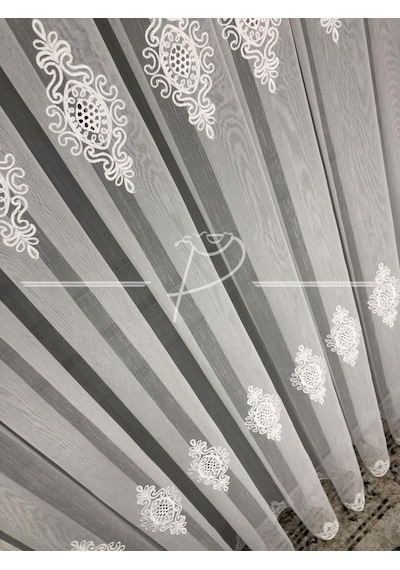 Tül Perde Taç Marka Ekselans Desen Serpme Suzene Motif Çok Renkli
