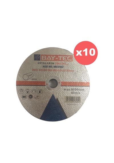 Bay-Tec İnox Kesici Taş 180X1.6X22-23 mm MK0192 (10 Adet)