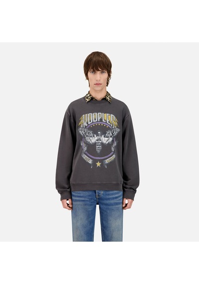 The Kooples Erkek Baskılı Bisiklet Yaka Siyah Sweatshirtbaskılıhswe28004k