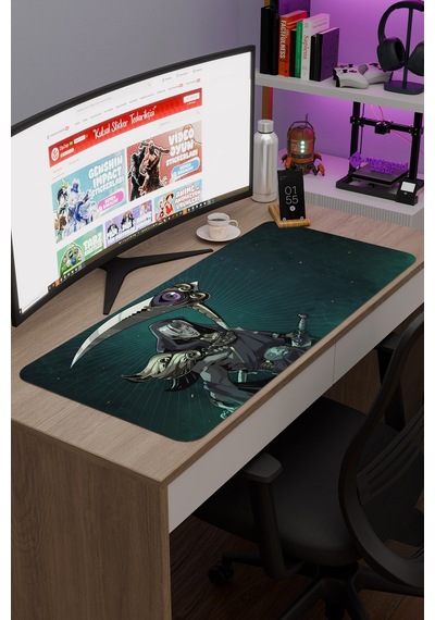Hades Kaymaz Dikişli Kauçuk Oyuncu Mousepad V5 - 90x40 Xxl Gaming Mouse Pad Fare Altlığı