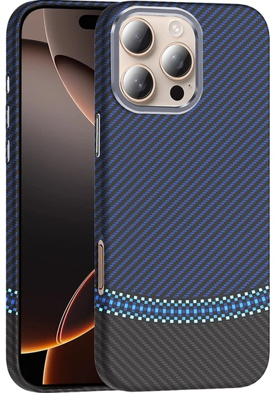Apple Apple iPhone Uyumlu  16 Pro Max Kılıf M-safe Şarj Özellikli Karbon Fiber Görünümlü Zore Gros Kapak Çok Renkli