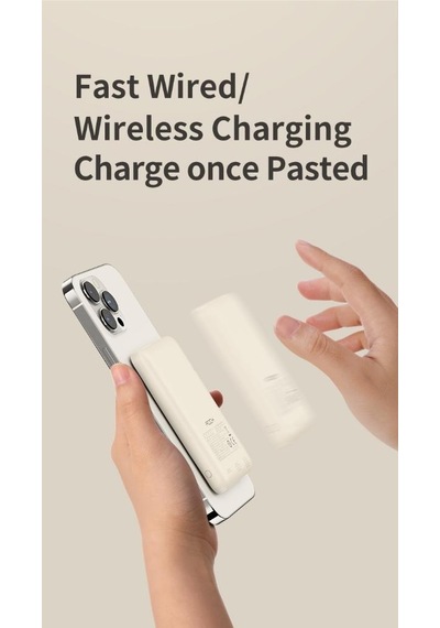 Rock P89 10.000 Mah 20w Magsafe Kablosuz Şarjlı Powerbank Beyaz