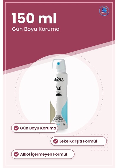 Deodorant Erkek 150 Ml Sprey Leke Karşıtı Gün Boyu Koruma Alkol İ