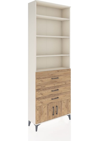 Arges Dolap 3 Raflı 2 Kapaklı Tek Askılı 88x30x243 Aytaşı-çam Aytaşı