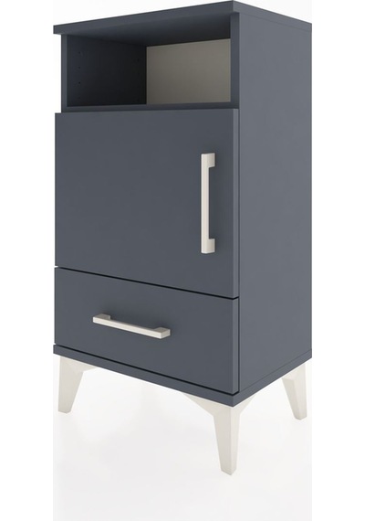 Arges Komodin 2 Raflı Tek Kapaklı 44x30x80 Antrasit-antrasit Antrasit