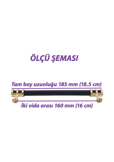 15 Adet Sarmaşık Kulp Siyah Altın Gold 160 Mm Kulp Mobilya Mutfak Dolabı Çekmece Dolap Kapak Kulpu Kulbu Metal Kulpları