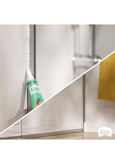 Sista Universal Silikon, Üstün Kalite %100 Beyaz Silikon, Mutfak, Banyo Ve Pencereler İçin Hızlı Kuruyan Dolgu Macunu, Sararma Ve Küflenme Yapmaz, 50 Gr Tüp