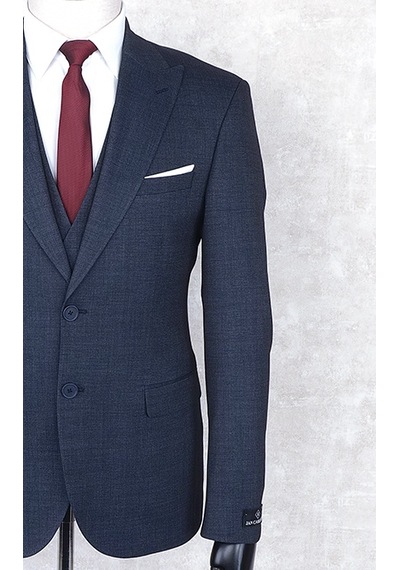 Jan Carlucci Slimfit Yelekli Drop 6 Takım-Lacivert