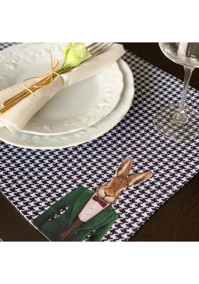 Animals Kumaş Amerikan Servis 4'lü Set- 35x50 Cm Keten, Uluslararası Yıkama Ve Solmama Sertifikası Çok Renkli