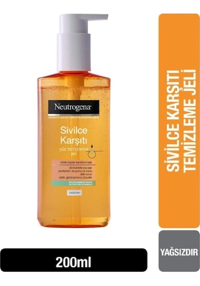 Neutrogena Sivilcelere Karşı Yüz Temizleme Jeli 200 ML