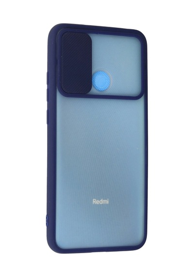 Xiaomi Redmi 9c Kılıf Palm Buzlu Kamera Sürgülü Silikon - Lacivert Düz Renkli