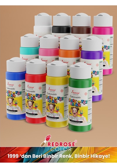 Red Rose Tüm Renkler Parmak Boyası 12'li Set 12 x 60 ML