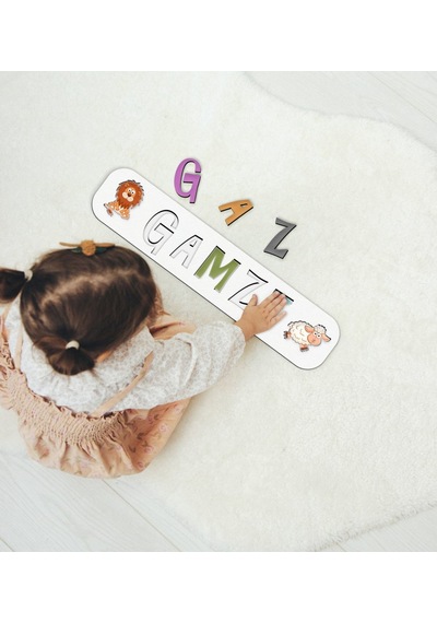 Bk Toys Çocuklara Özel Isimli Ahşap Eğitici Yapboz Puzzle-2