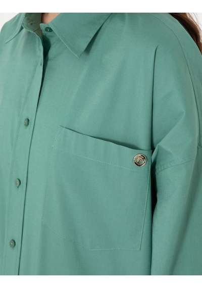Pierre Cardin Kadın Yeşil Gömlek Desenli 50313596-vr054 Yeşil