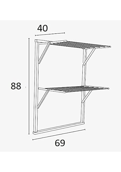 Wäscheständer Für Heizkörper Klaus Holz - Klappbar - 10 Mt Leine - Farbe Kirsche Holz Ar-ıt Il Cuore Del Legno Çok Renkli