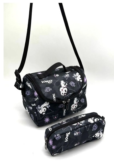 3lü Set Okul Çantası Lüx Okul Çantası Kromi Siyah