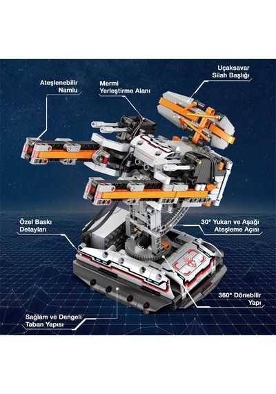 Reobrix 99002 Uçaksavar Topu Star Revenge Anti-aircraft Connon Kumanda&motor Yaratıcı Yapı Blok Seti Reobrix 99002 Uçaksavar Topu Star Revenge Anti-aircraft Connon Kumanda&motor Yaratıcı Yapı Blok Seti