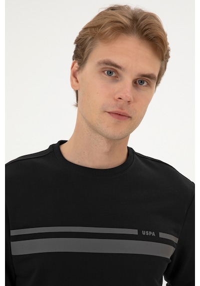 U.S. Polo Assn. Erkek Regular Fit Bisiklet Yaka Siyah İnce Sweatshirt 50313801-VR046