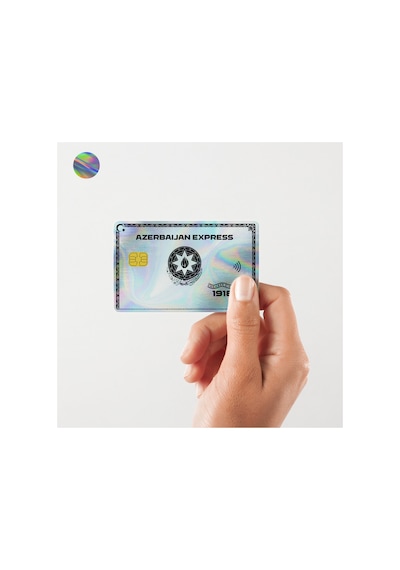 Azerbaıjan Express Kart Kaplama Hologramlı Sticker Kart Etiketi Yüksek Kaliteli Baskı Standart
