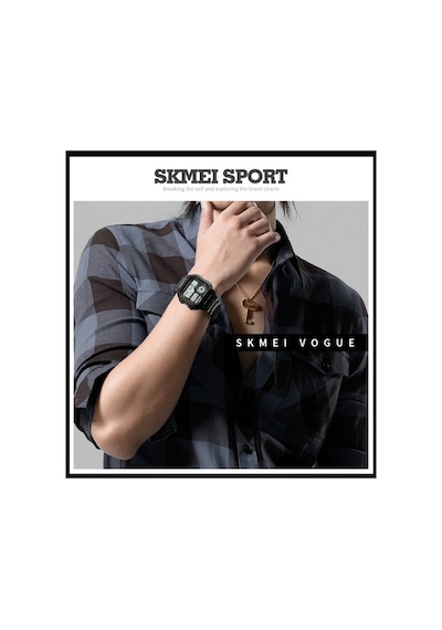 Skmeı Spor Paslanmaz Çelik Erkekler Izle 5atm Suya Gri - Siyah
