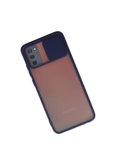 Samsung Galaxy Uyumlu, A02s Kılıf Palm Buzlu Kamera Sürgülü Silikon - Lacivert