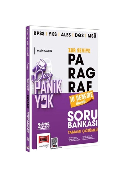 Yargı Yayınları 2025 Kpss Yks Ales Dgs Msü Tamamı Çözümlü Panik Yok Zor Seviye Paragraf Soru Bankası