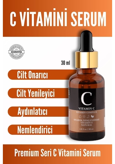 C Vitamini Cilt Bakım Serumu Aydınlatıcı Ve Ton Eşitleyici Hyaluronic Acid Içeren Serum 30 Ml