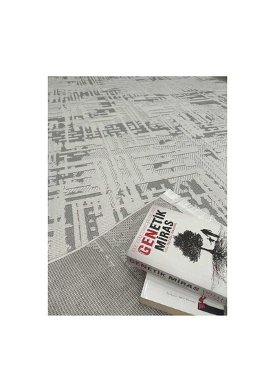 Denf Home İskandinav Sisal Loop Yumuşak Doku Özel Kesim Modern Salon Koridor Oturma Mutfak Halısı Kilim Yolluk Gri - Krem