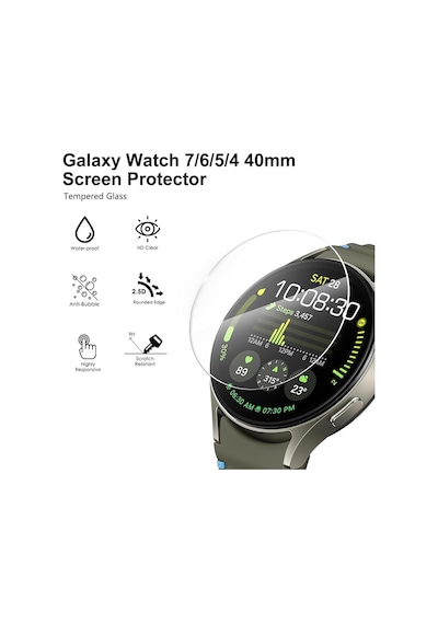 Samsung Galaxy Uyumlu Watch 4 40mm Kolay Uygulama Aparatlı Cam Ekran Koruyucu 01