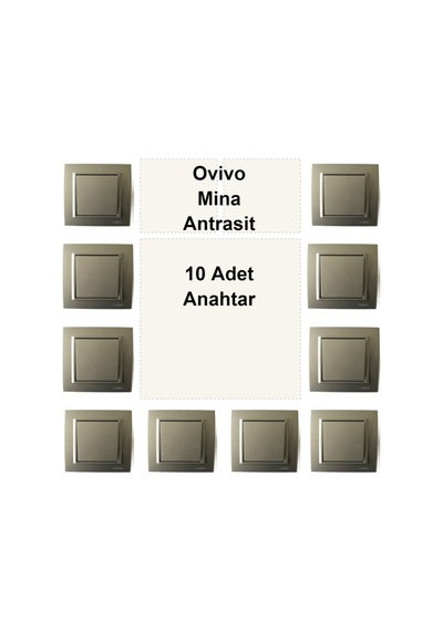Ovivo Mina Antrasit 10 Adet Anahtar