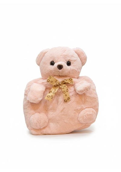 Sarı Çantalı Peluş Ayıcık 5 Renk Varyantlı Açık Pembe