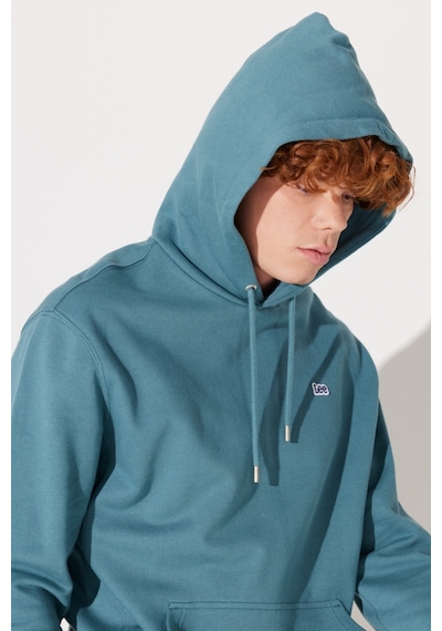 Lee Regular Fit Normal Kesim Pamuk Kapüşonlu Içi Polarlı Mavi Sweatshirt L80YRYA64 Petrol
