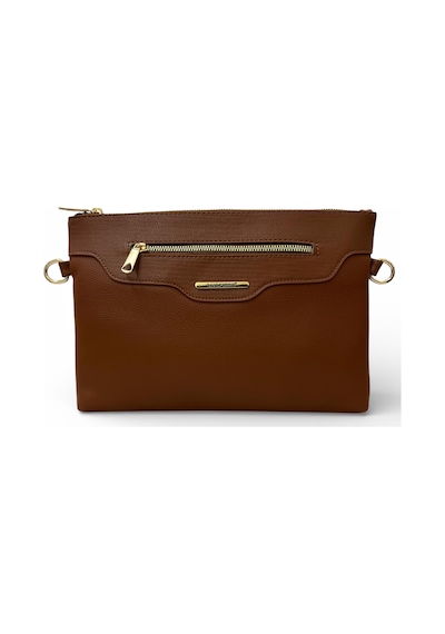 Sanmorris Kadın Suni Deri Ayarlanabilir Çapraz Ve El Askılı Portföy, Clutch Çanta Taba