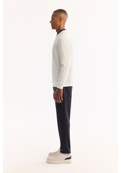 Avva Erkek Ekru Bisiklet Yaka Pamuklu Bi-stretch Baskılı Regular Fit Sweatshirt A52y1264