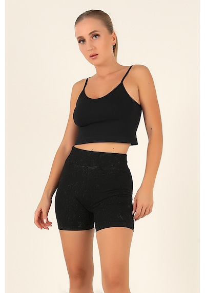 Doremi Seamless Normal Bel Kısa Kadın Tayt siyah
