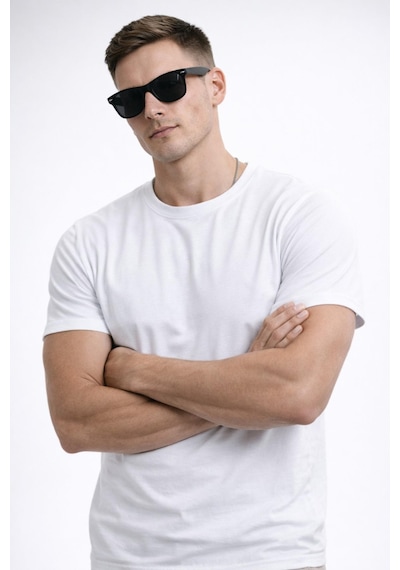 Freemen Erkek/unisex Bisiklet Yaka Basic Tişört %100 Pamuk-371 Beyaz